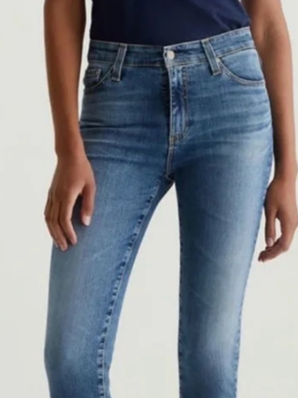 AG Denim Mari Crop High-Rise Slim Straight Jeans